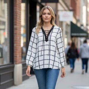 Black & White Checked Blouse